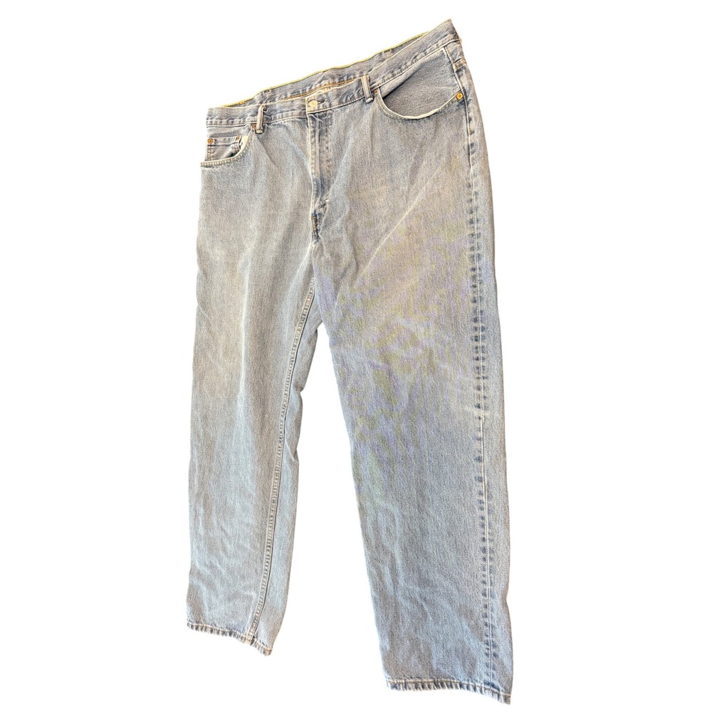 Levis 550 Relaxed Fit Light Wash Blue Denim Jeans Mens 42x32